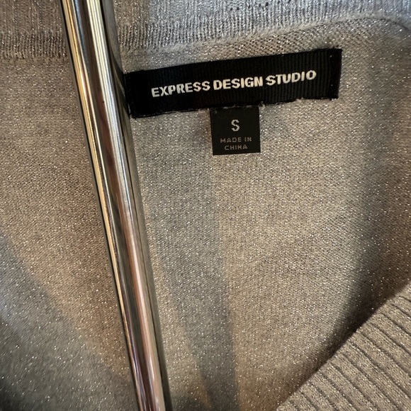 Express Design Studio Metallic Chevron Sweater – Size Small Holiday Top - Picture 4 of 6